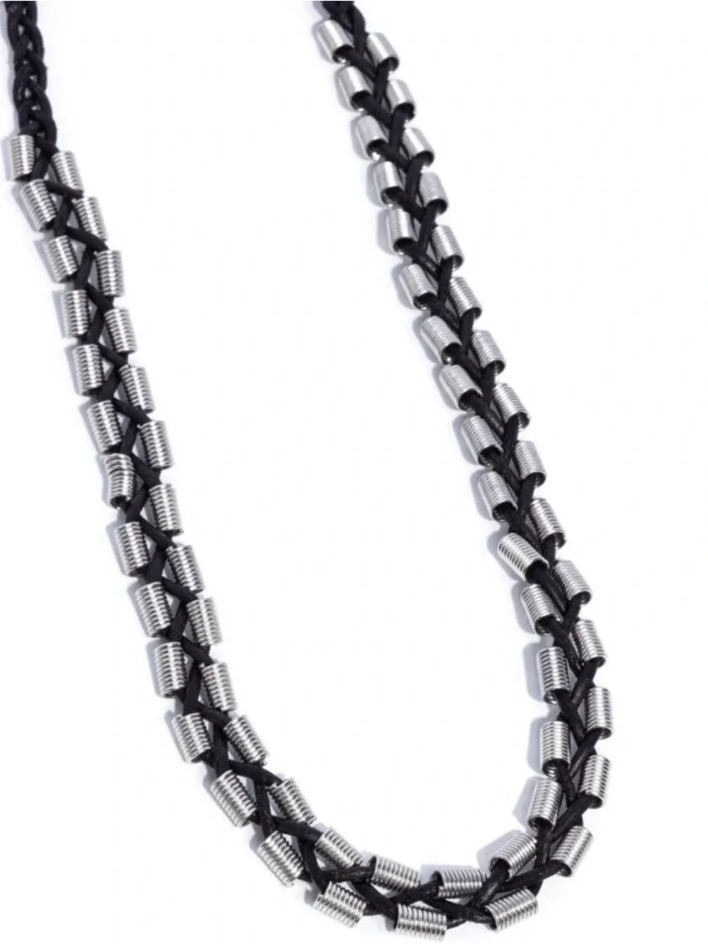 Men's Double Strand Gunmetal Necklace
